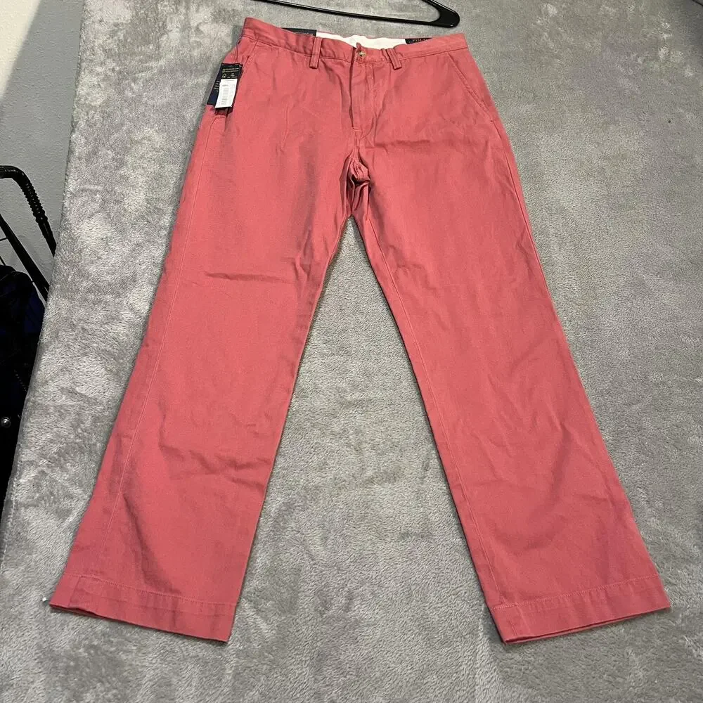 Polo Ralph Lauren Pants Mens 31x30 Red Polo Chino Classic Fit Twill Cotton